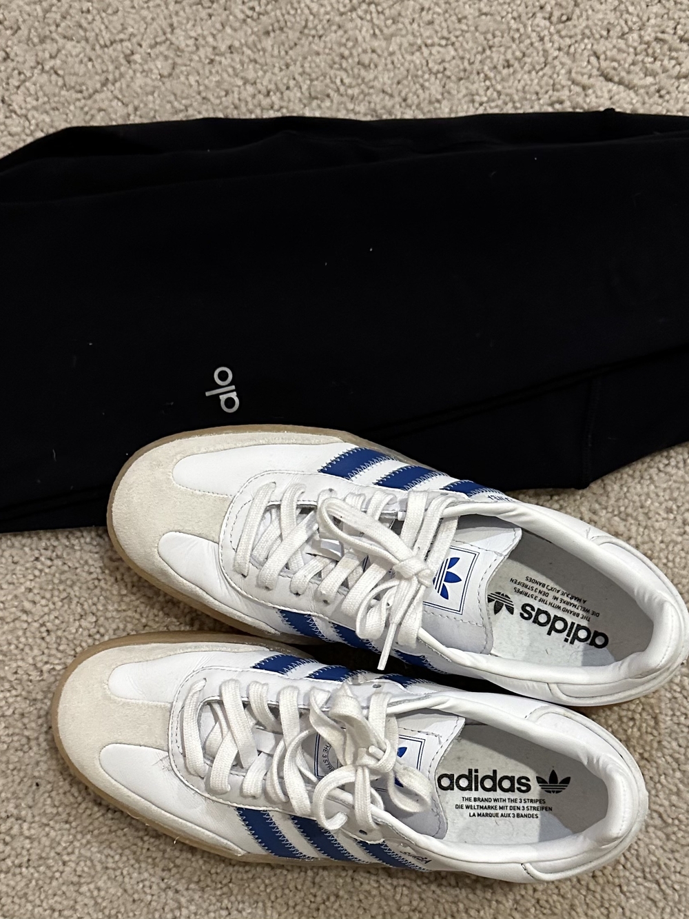 Adidas Sambae White & Blue Gum Sole Sneakers - Picture 7 of 8